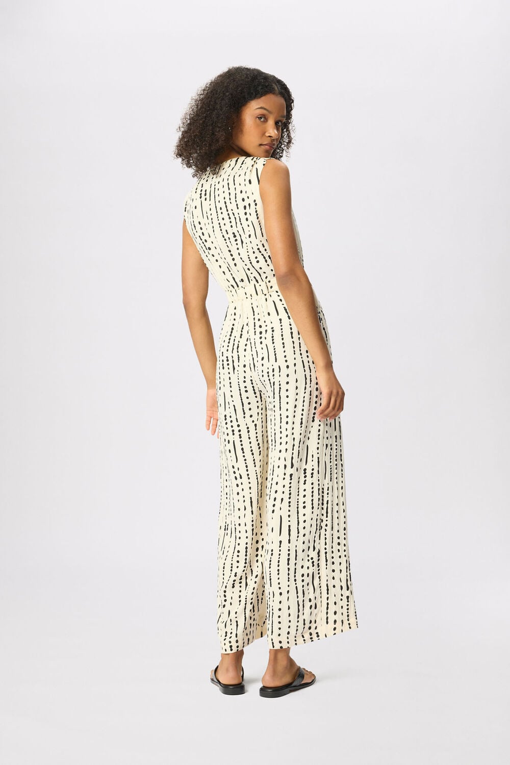 Ivory Dashed Spot Jumpsuit