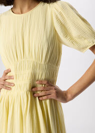Gathered Textured Midi Dress