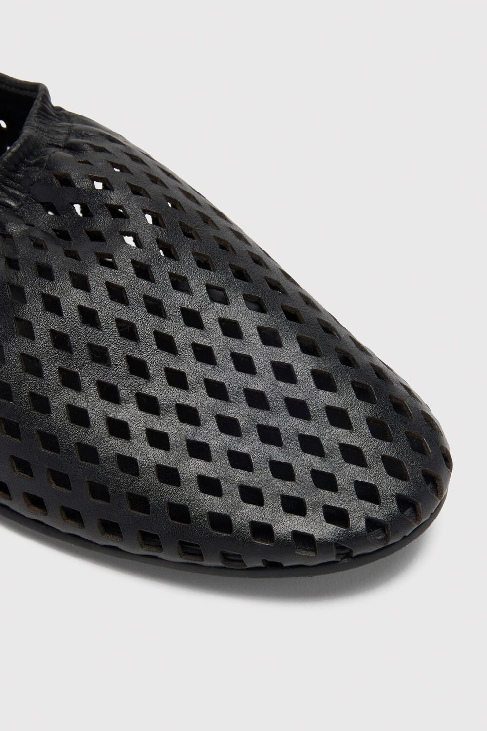 Black Lasercut Ballet Pump