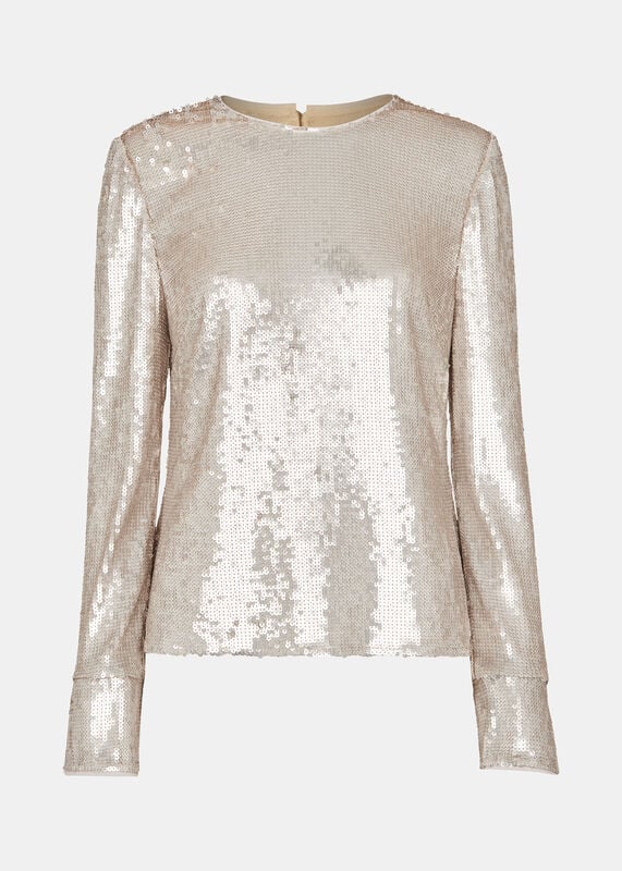 Silver Sequin Minimal Tunic Top