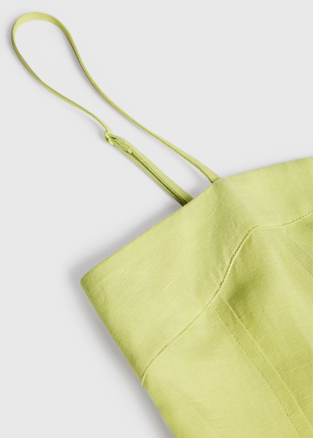 Linen Blend Waisted Midi Dress