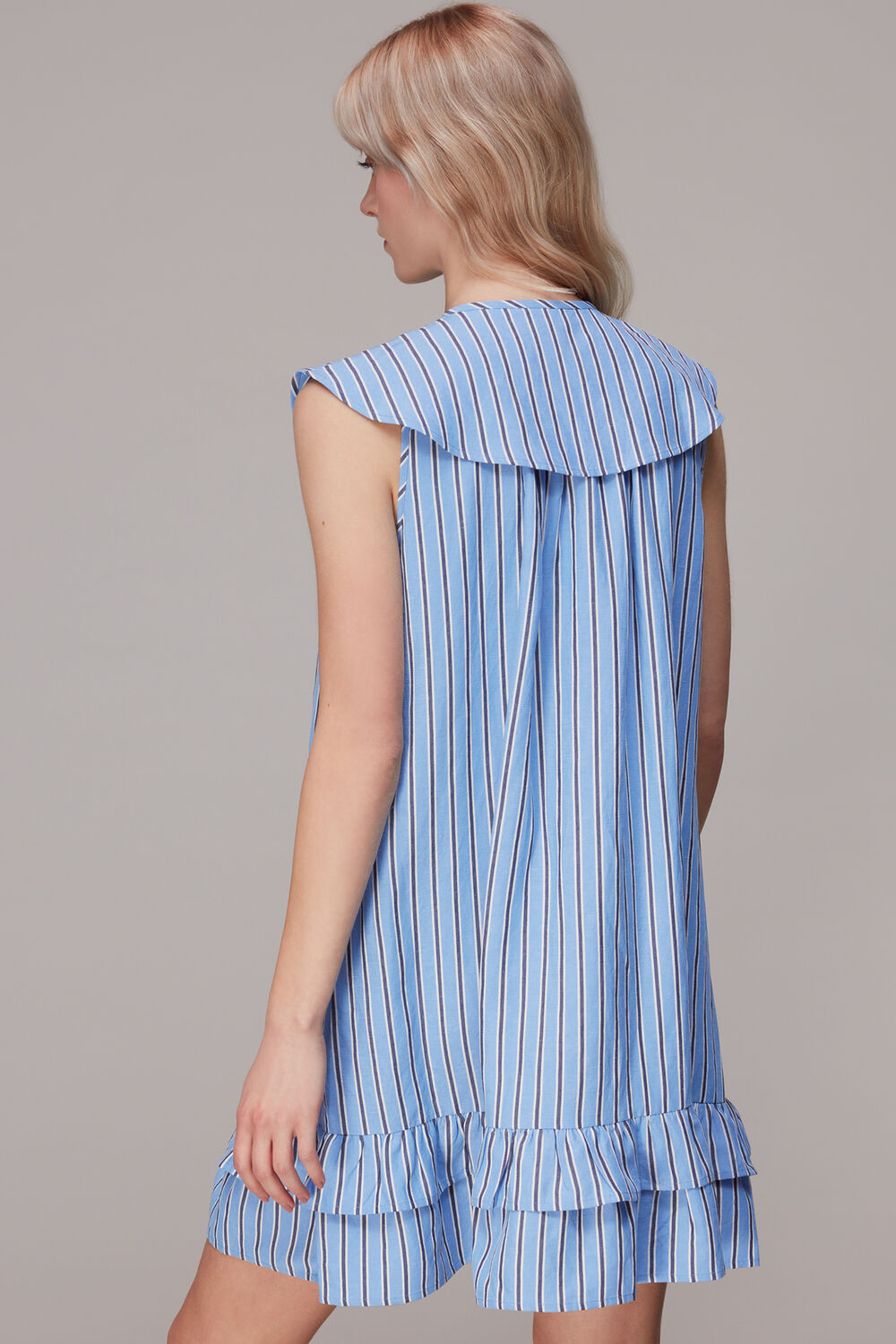 Stripe Collar Trapeze Dress