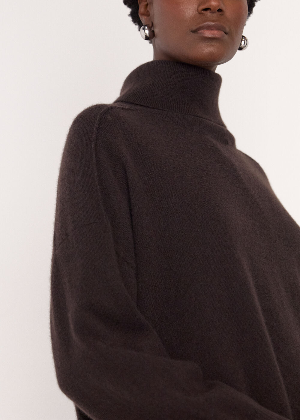 Cashmere Seam Roll Neck Knit