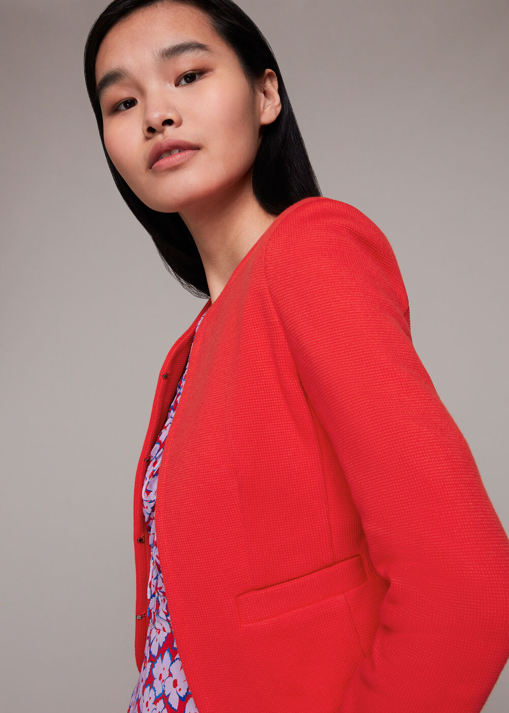 Jersey Collarless Jacket