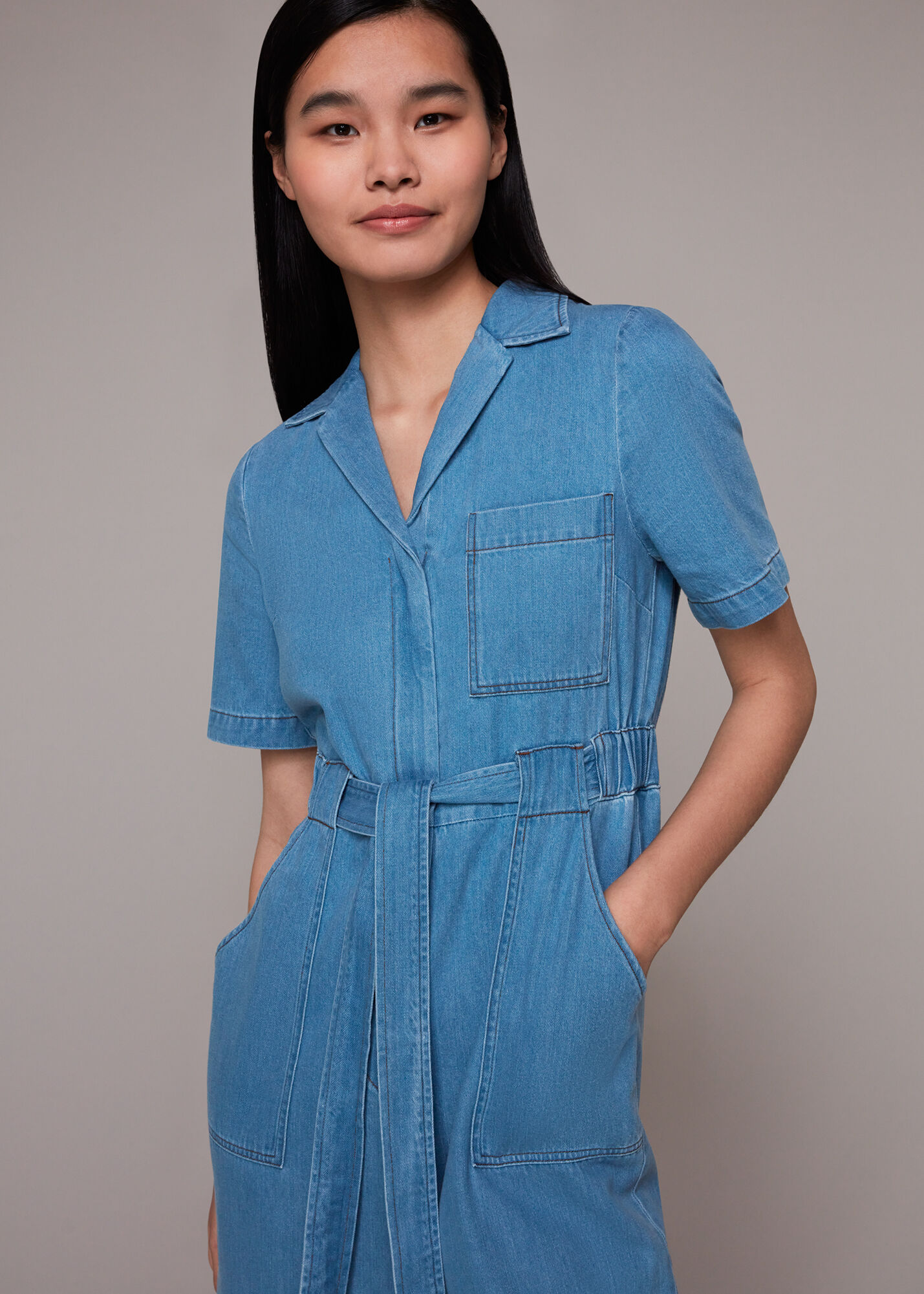 whistles denim jumpsuit