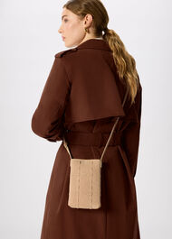 Suede Whipstitch Phone Bag