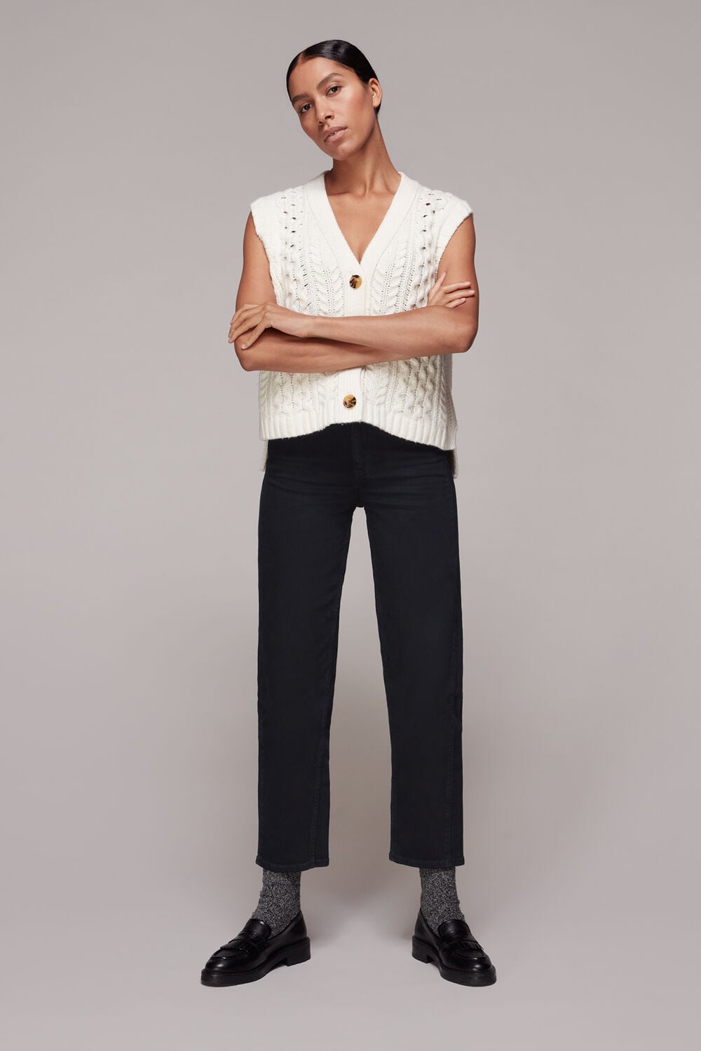Black Tall Stretch Barrel Leg Jean