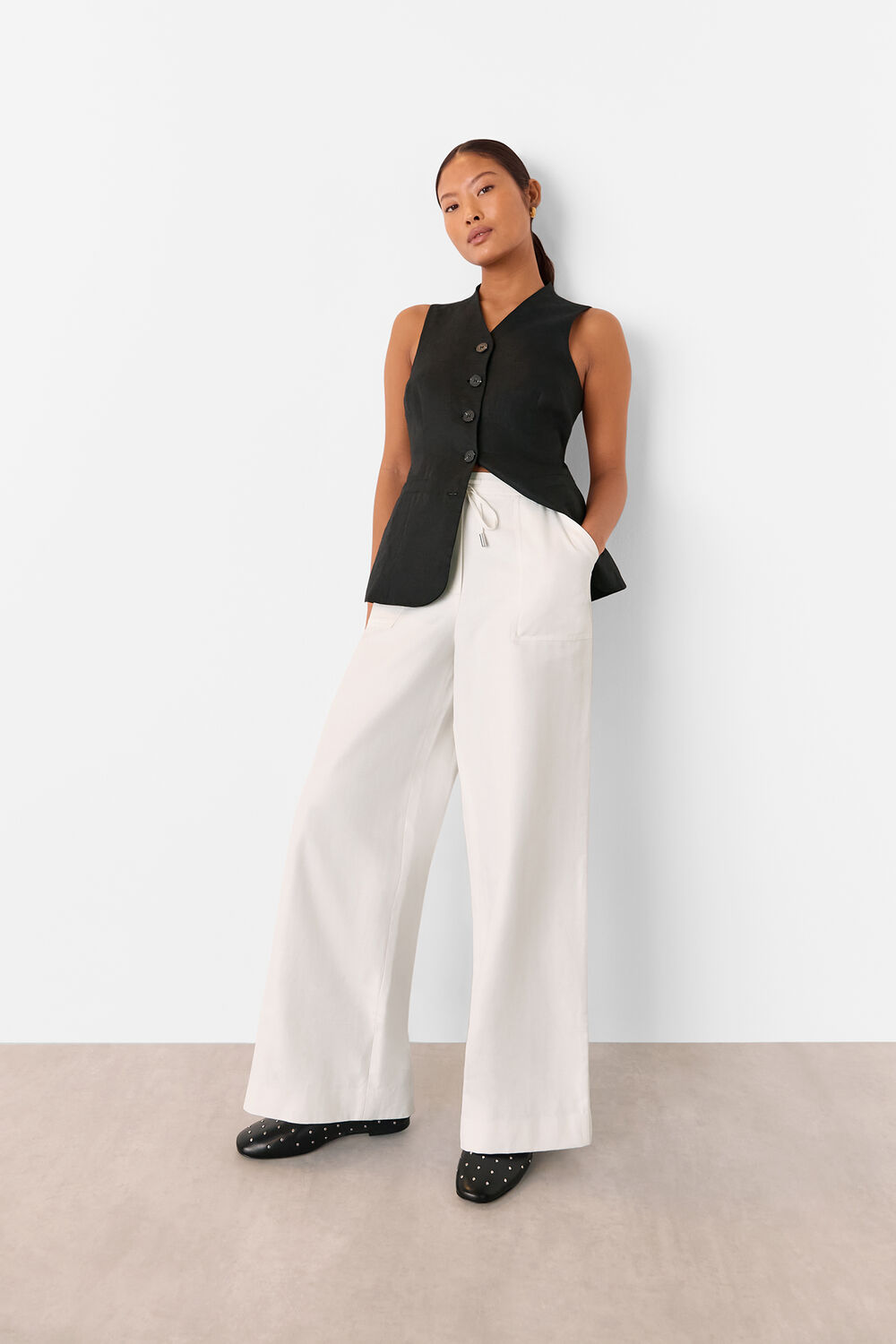 Petite Leona Linen Blend Trouser