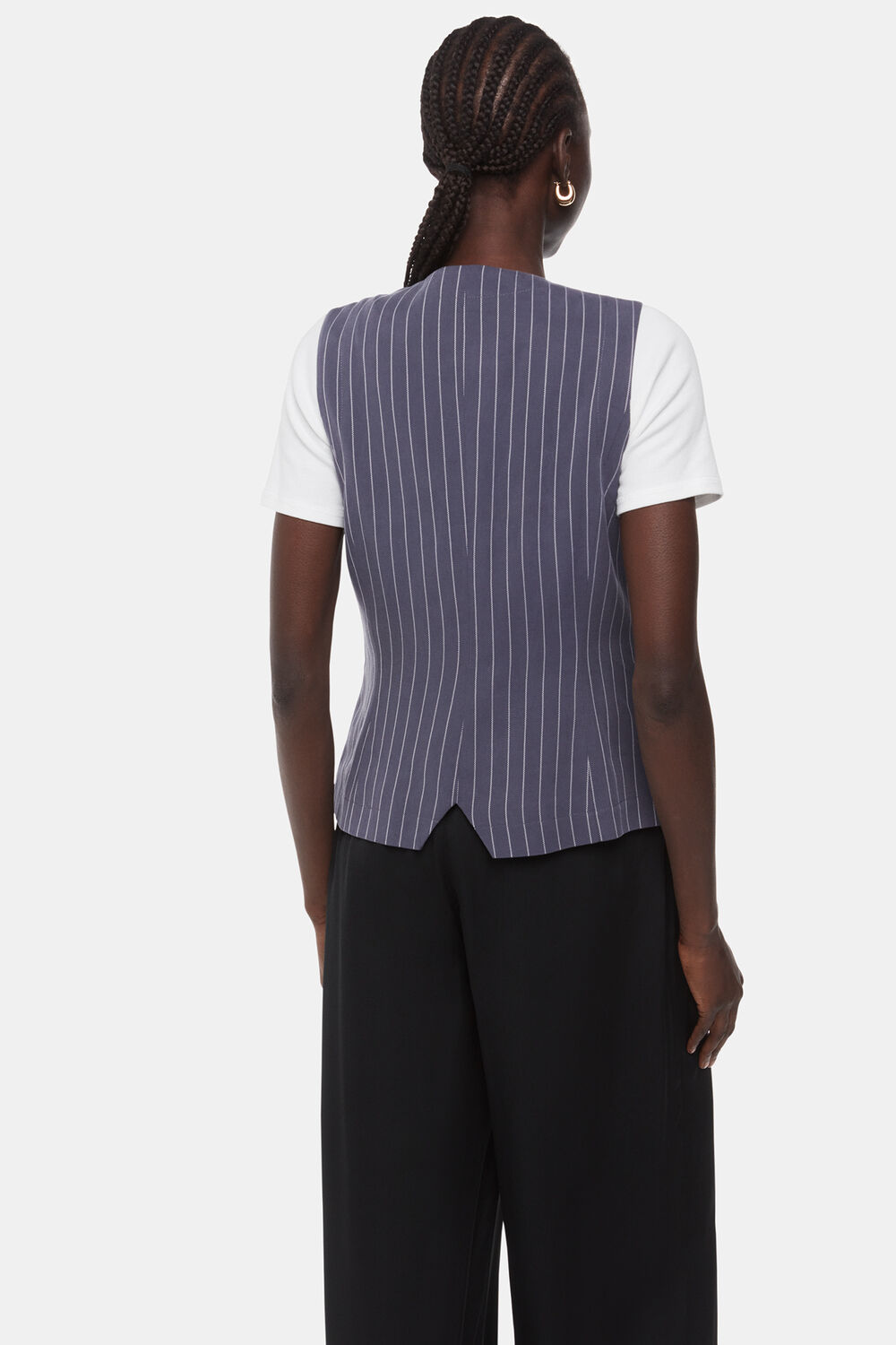 Navy Lottie Pinstripe Waistcoat