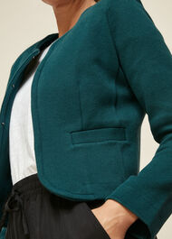 Collarless Jersey Jacket