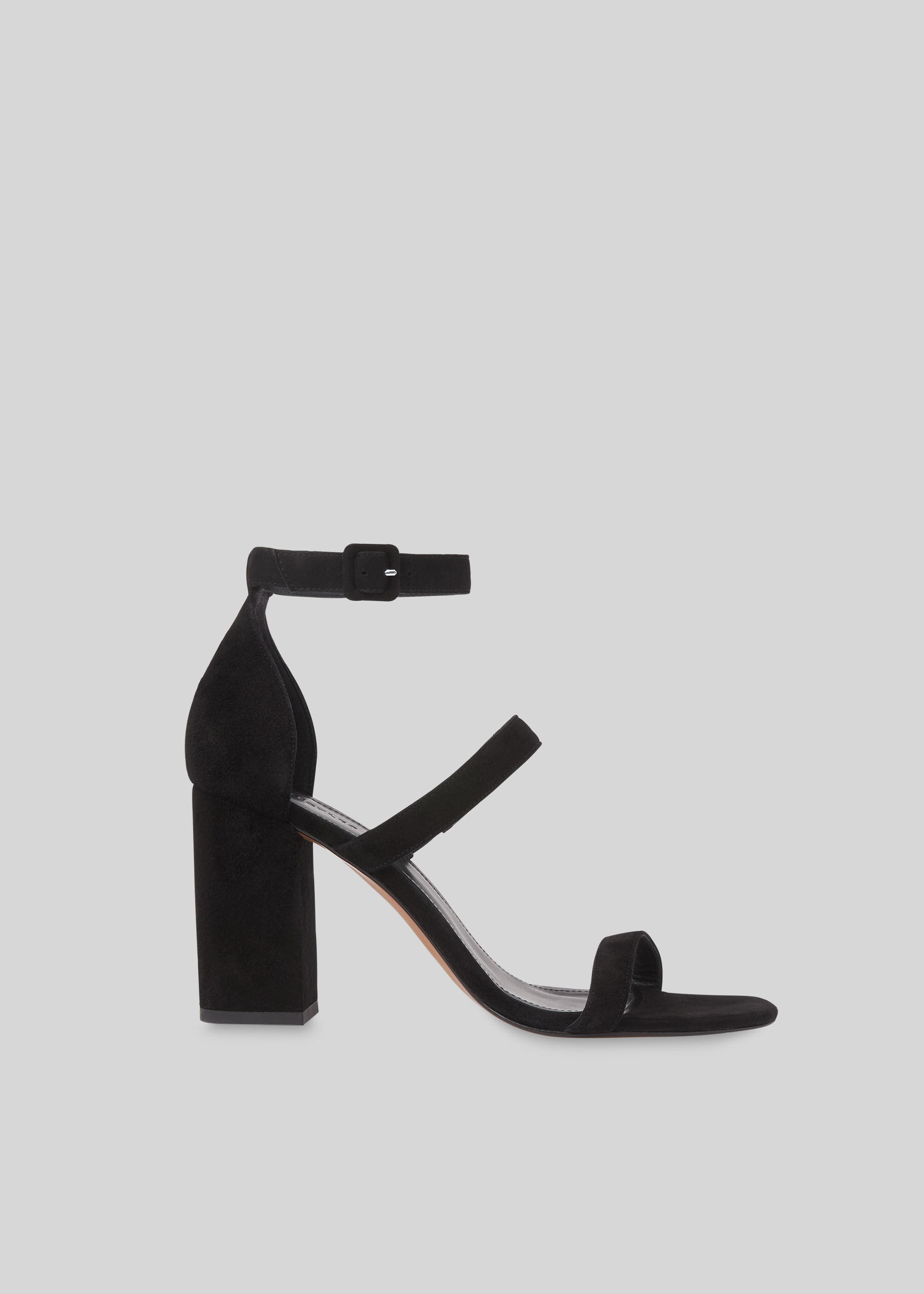 black block heel strappy shoes