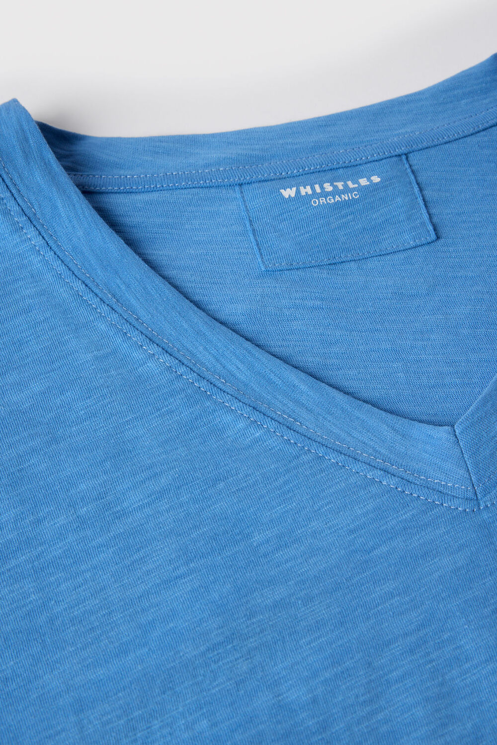 Blue Willa V-Neck Cap Sleeve Tee