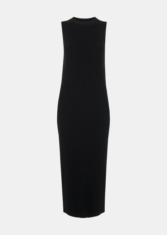 Black Ida Rib Detail Sweater Dress