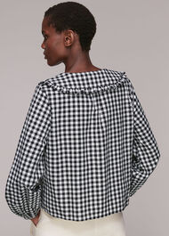 Gingham Collar Detail Top