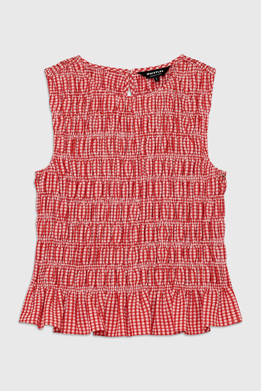 Red Gingham Shirred Top