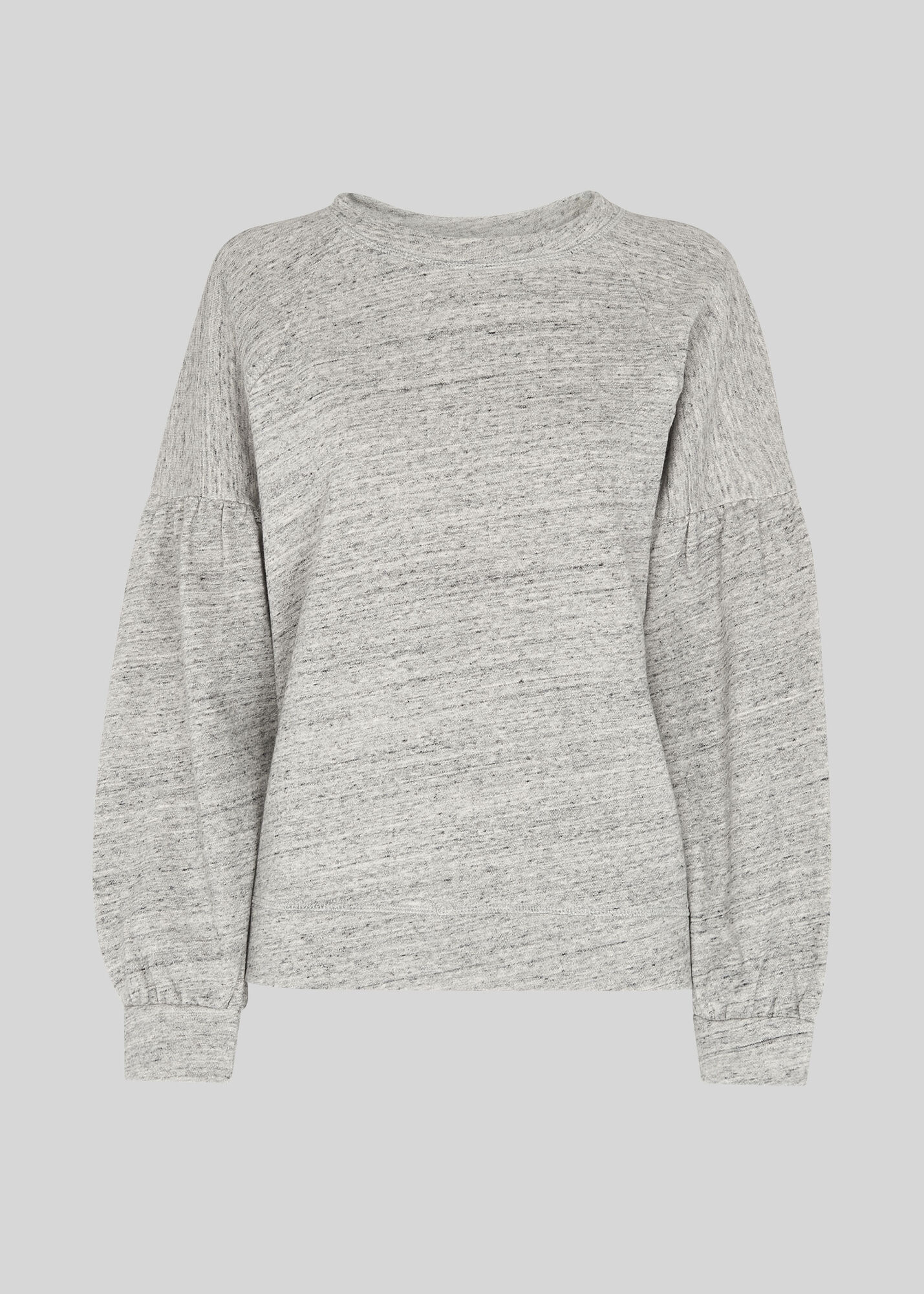 Grey Gathered Sleeve Sweatshirt | WHISTLES