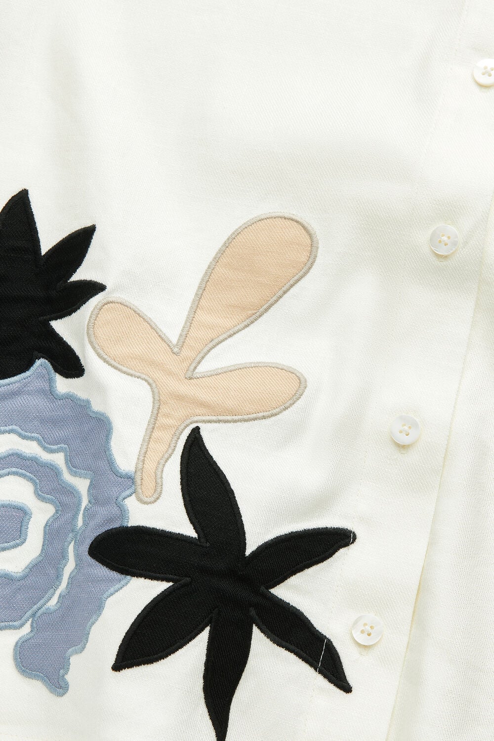 Applique Linen Blend Shirt