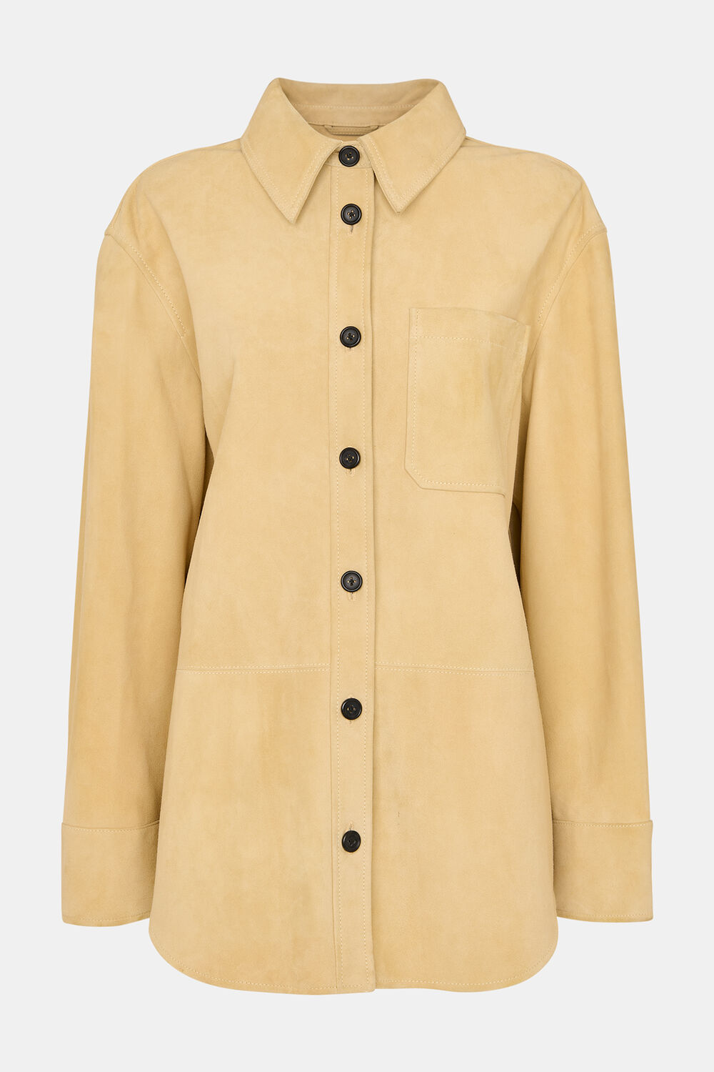 Neutral Sam Suede Leather Overshirt