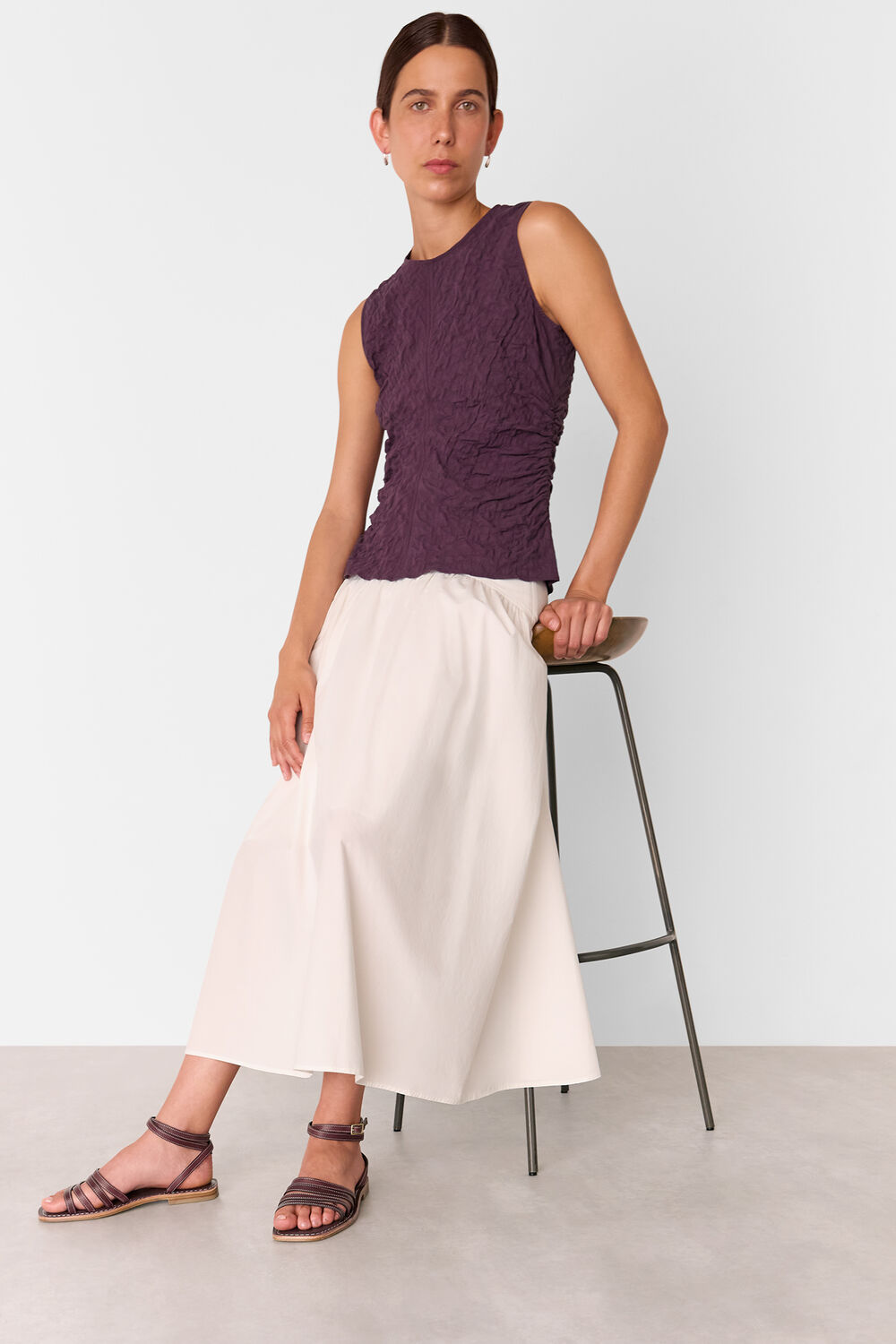 Aubergine Bruna Strappy Sandal