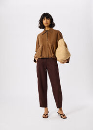 Linen Barrel Leg Trouser