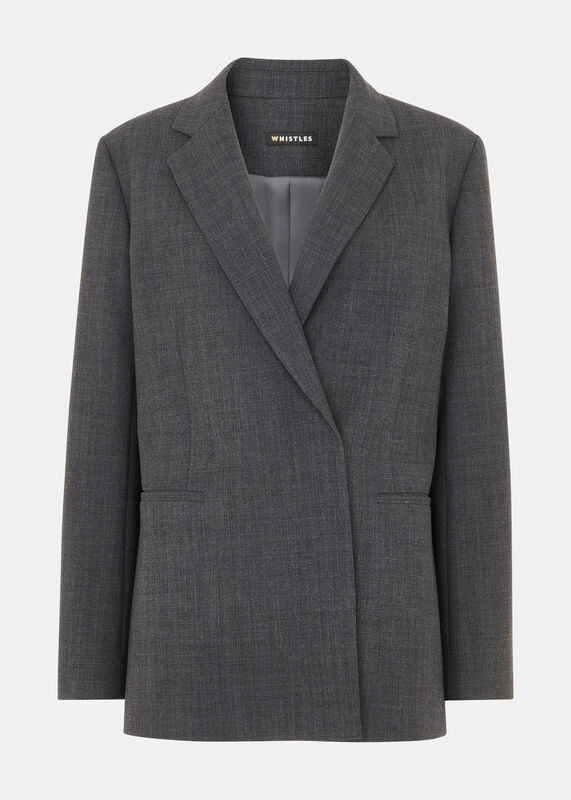 Grey Marl Natalie Wool Blend Blazer
