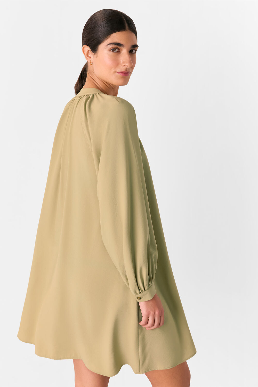 Sage Green Full Volume Gathered Dress