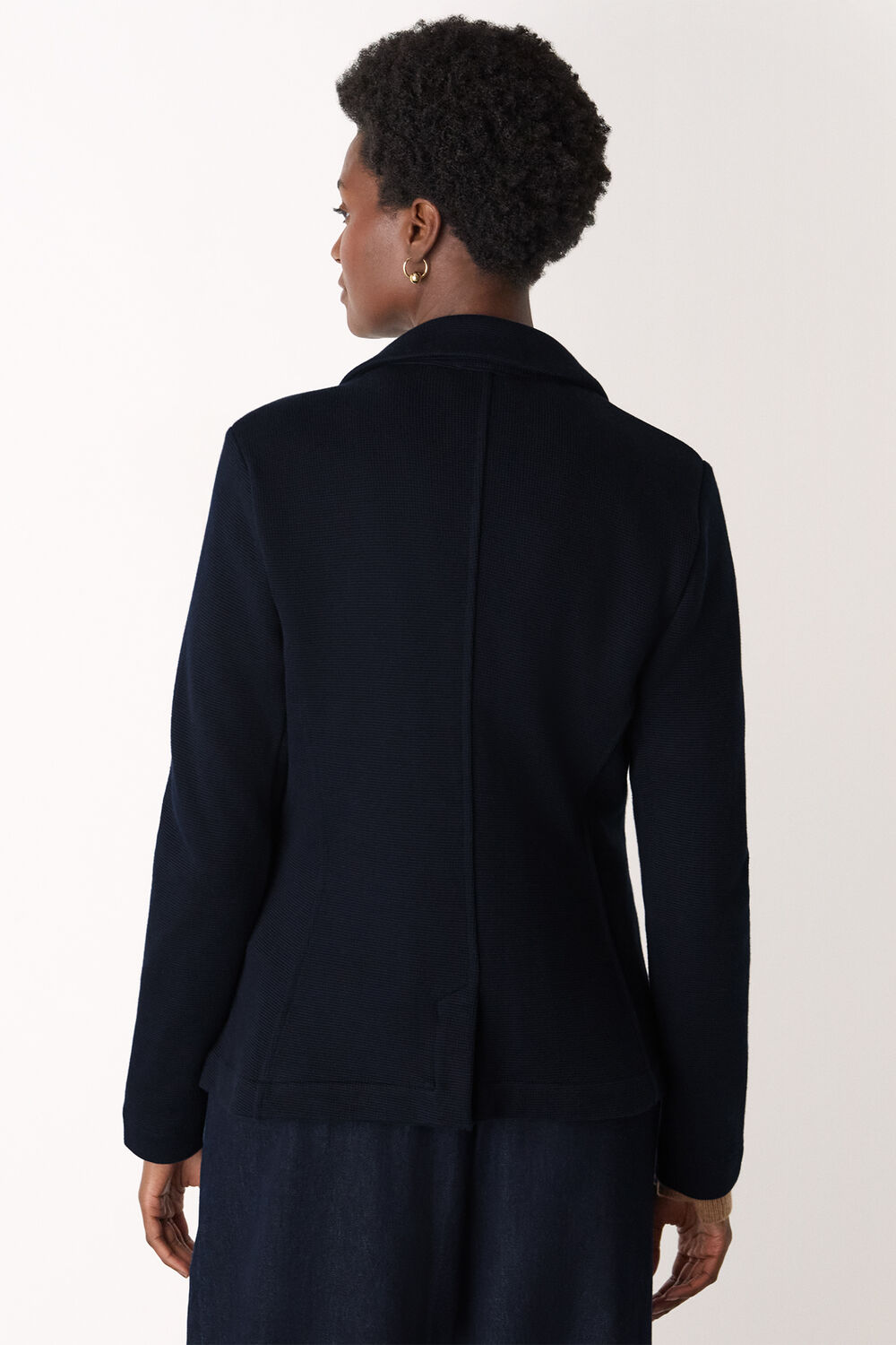 Navy Slim Jersey Jacket