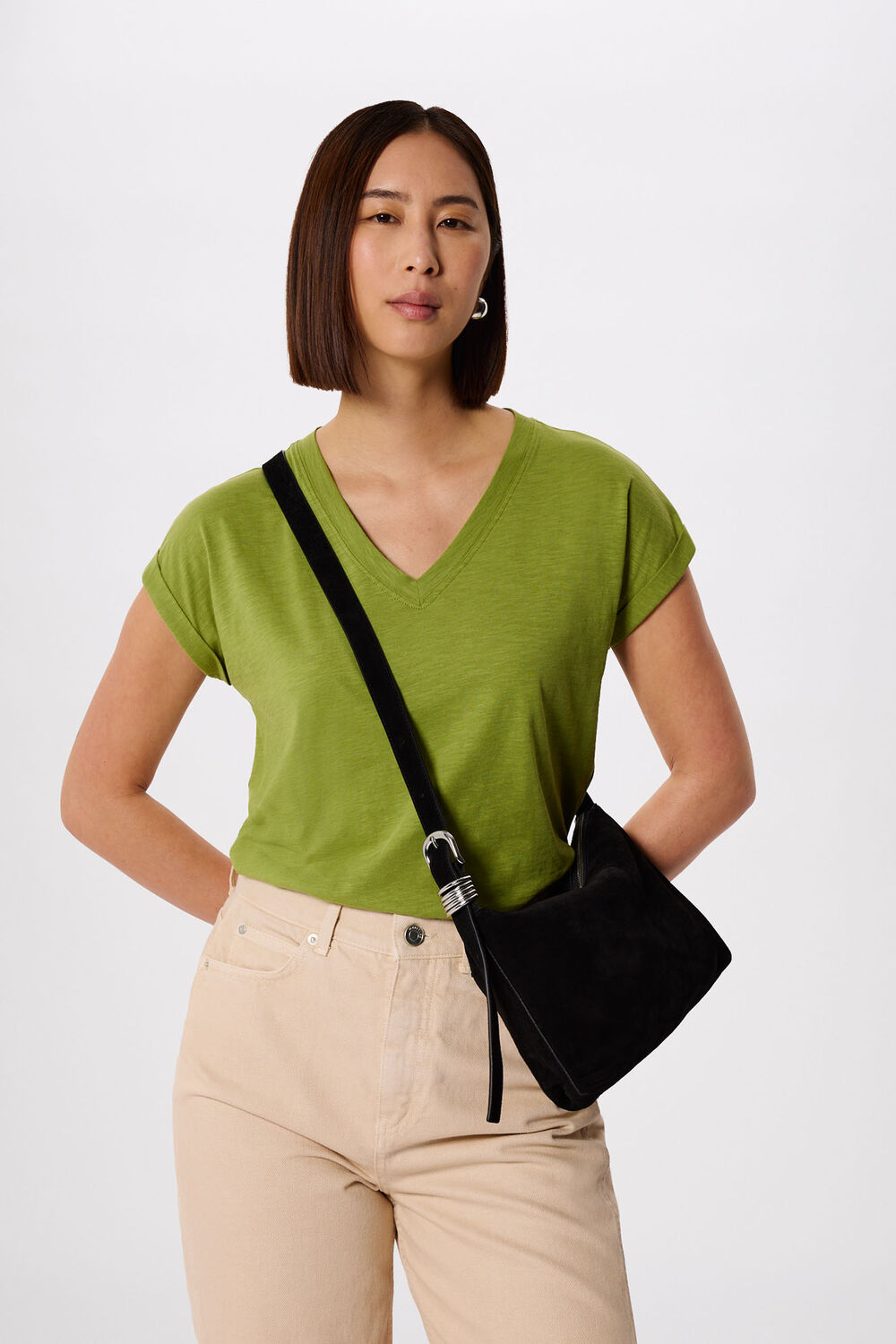 Willa V-Neck Cap Sleeve Tee