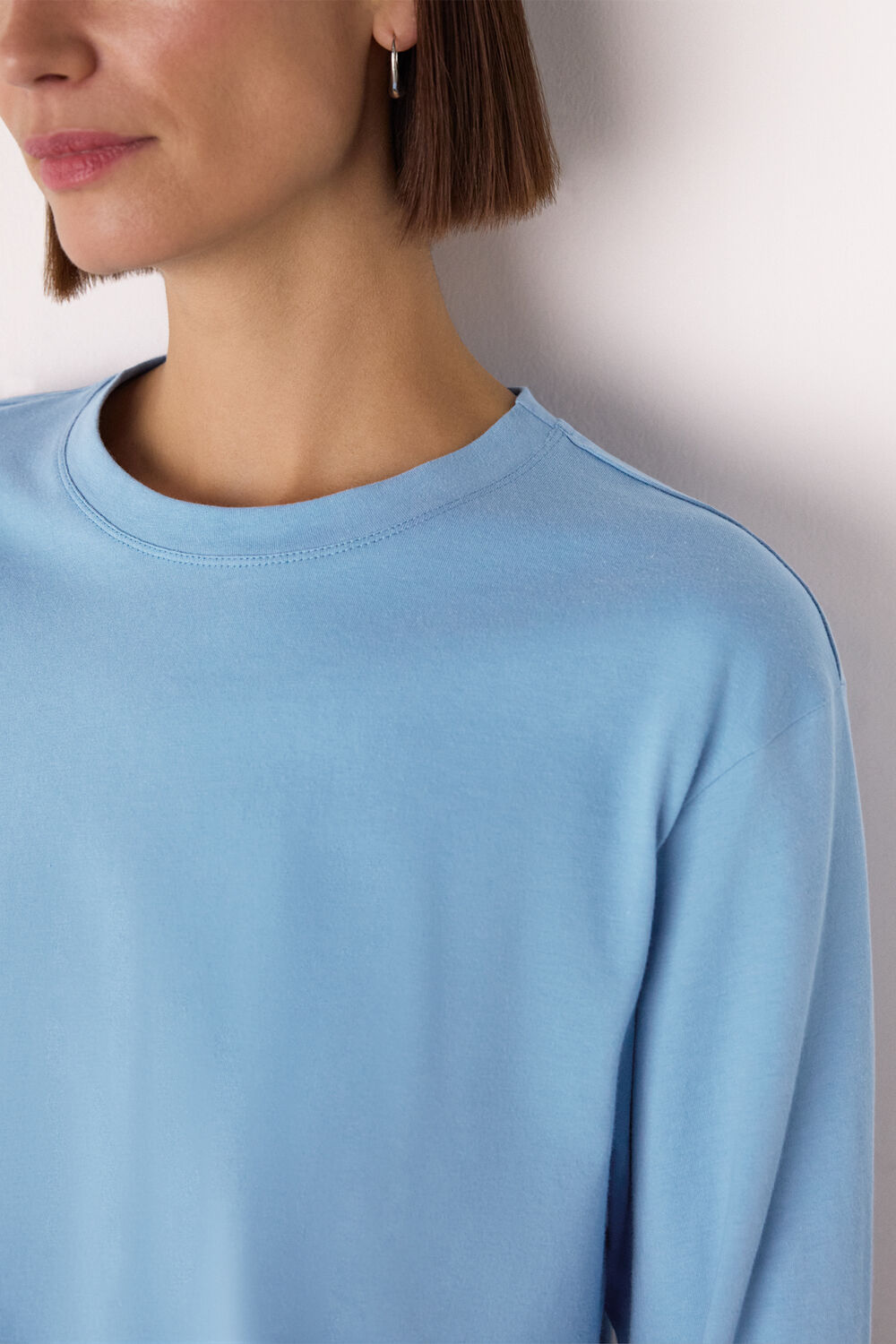 Blue Relaxed Long Sleeve Tee