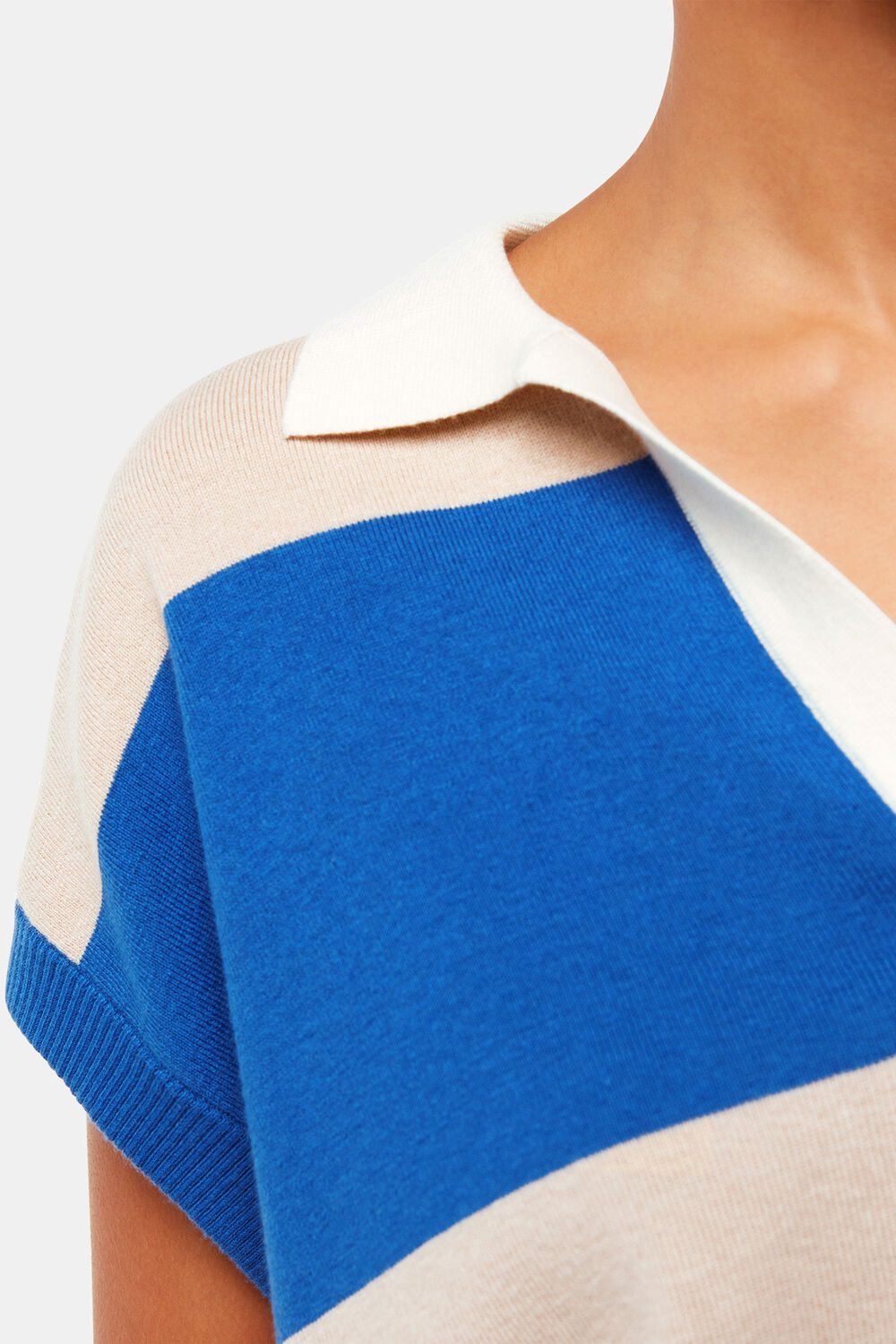 Blue Stripe Lyla Knitted Polo