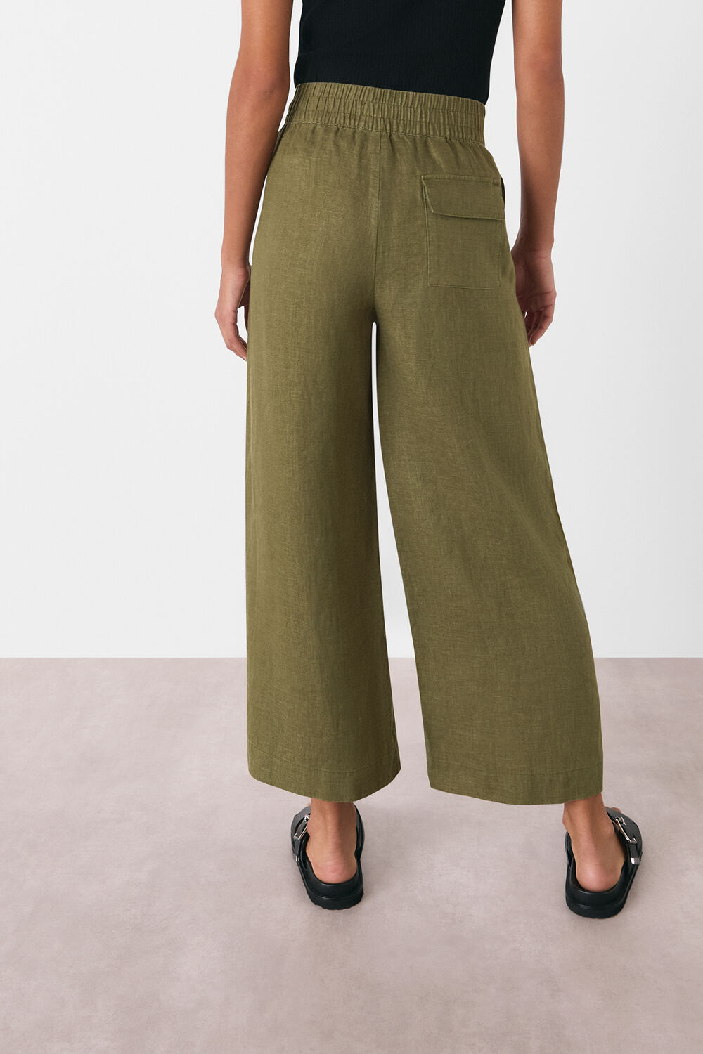 Khaki Linen Pocket Trouser