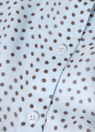 Polka Dot Sheer Sleeve Shirt