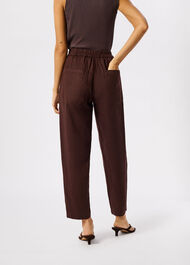 Petite Linen Barrel Leg Trouser