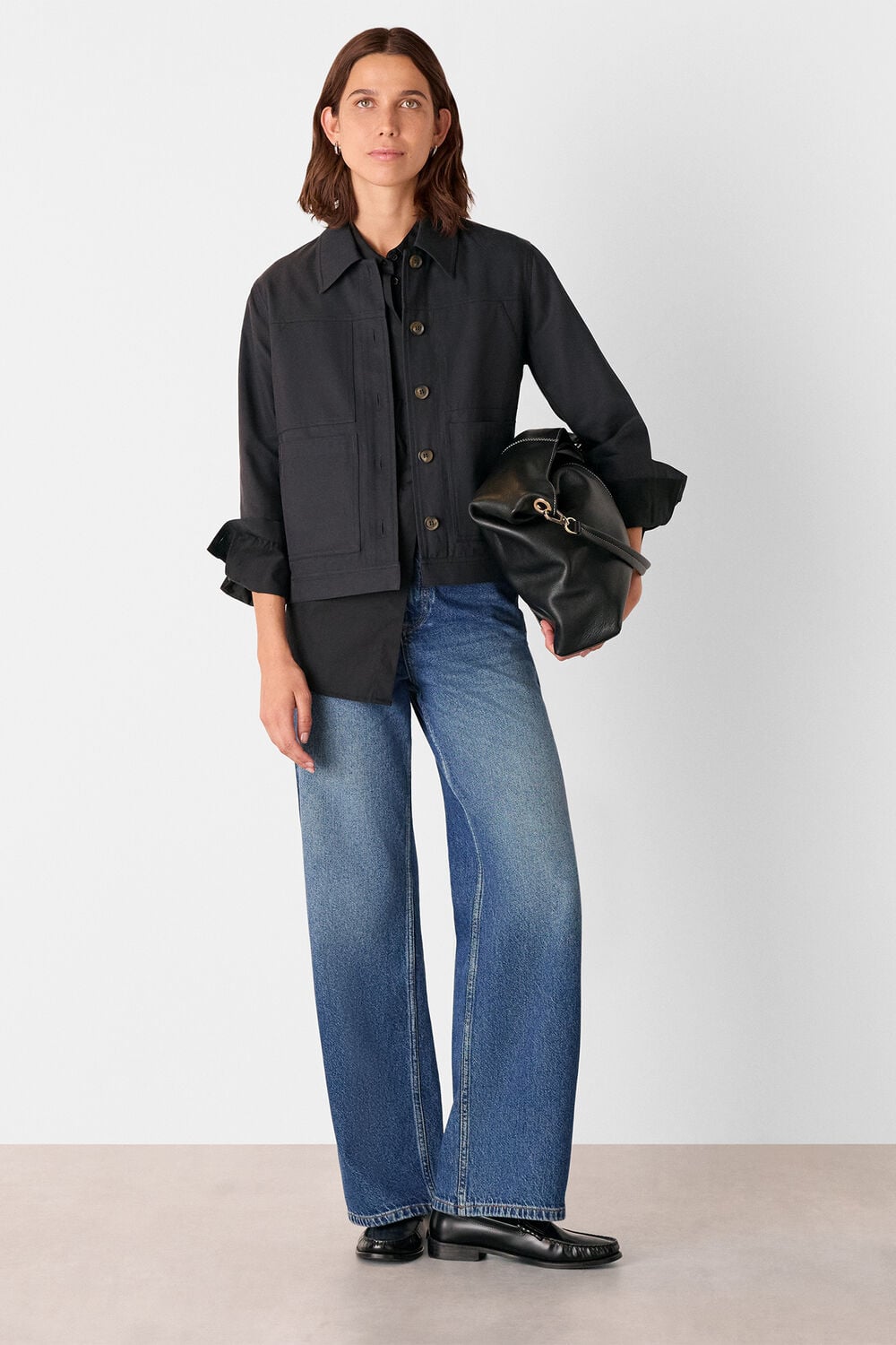 Washed Black Mia Pocket Detail Jacket