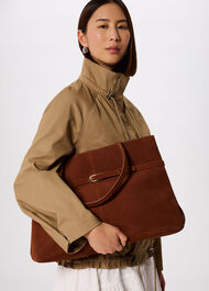 Noelle Suede Buckle Tote Bag