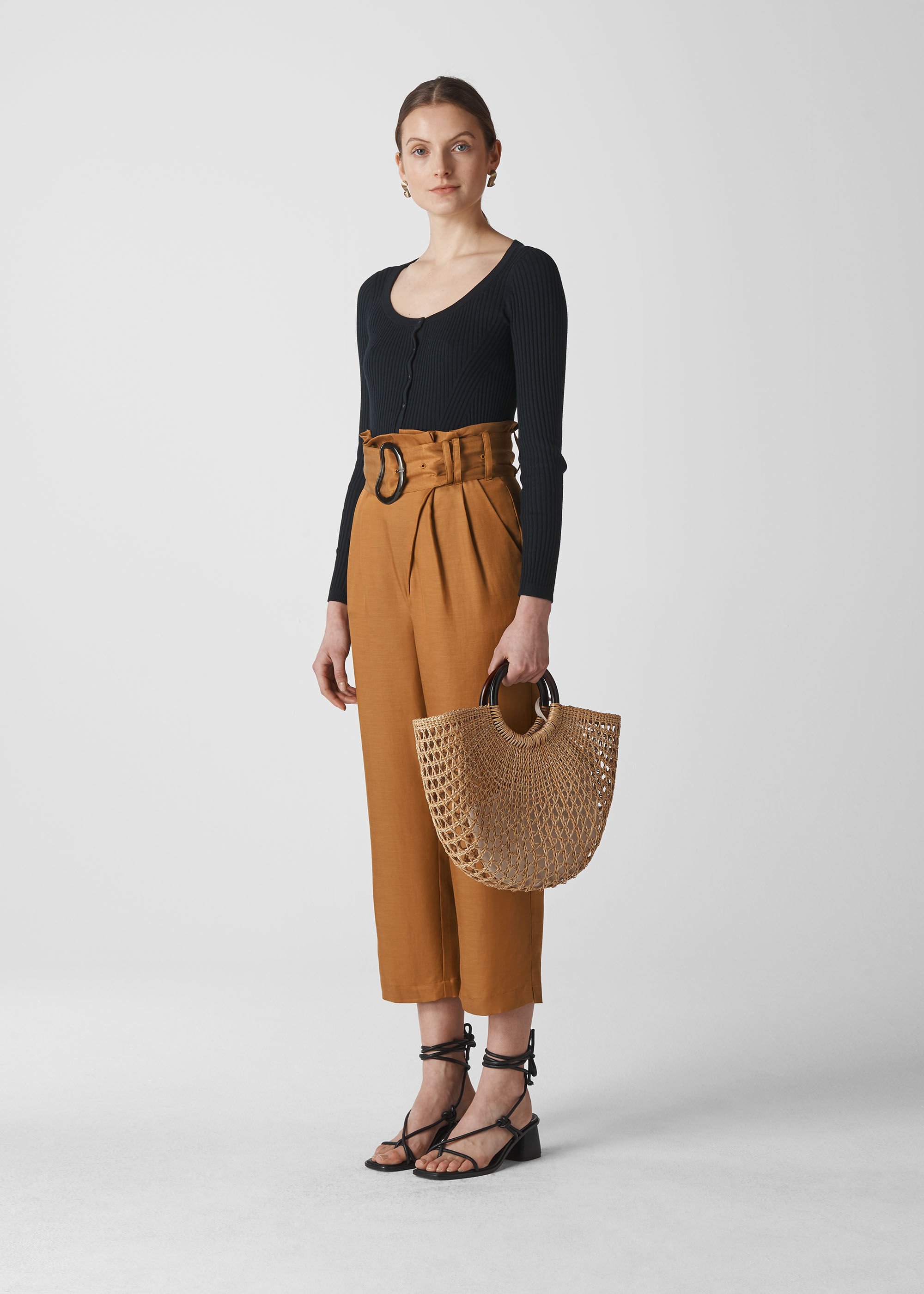 Womens paper 2025 bag trousers