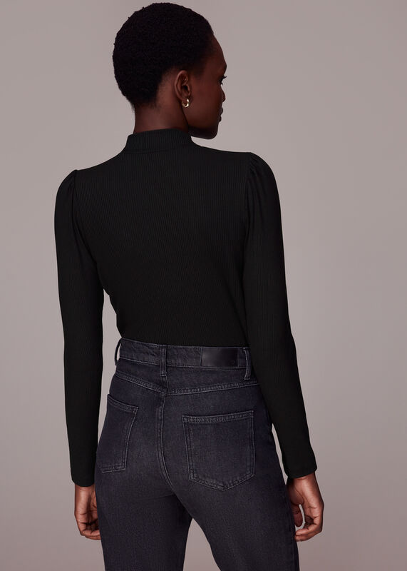 Black Gathered Bust Top