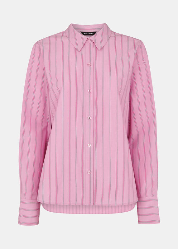 Pink Stripe Boxy Fit Shirt