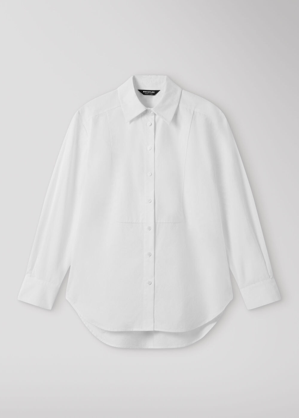 Bib Detail Cotton Poplin Shirt