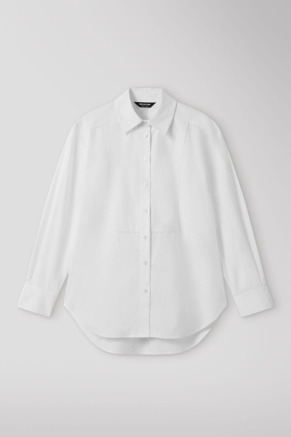 Bib Detail Cotton Poplin Shirt