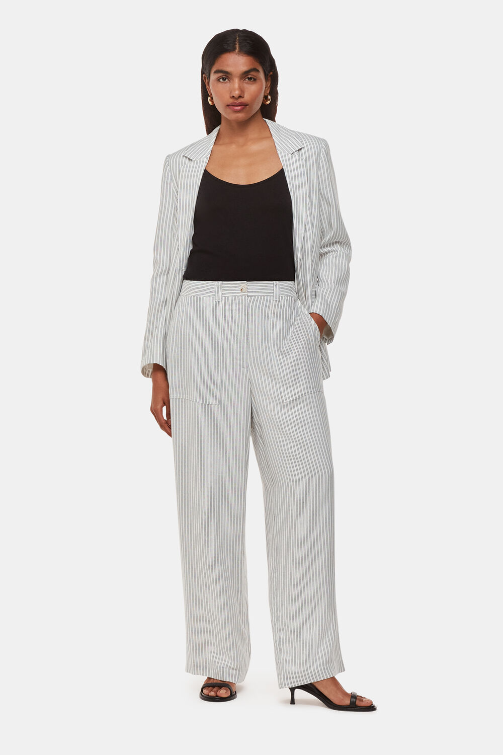 Ivory Petite Luna Stripe Trouser