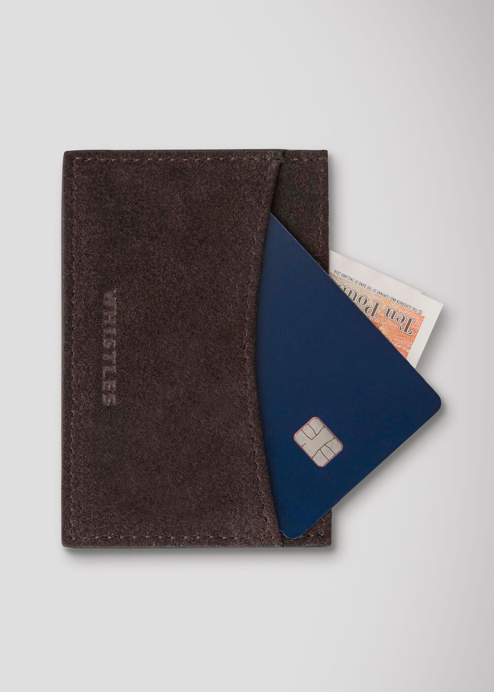 Chocolate Suede Card Holder