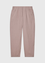 Petite Linen Barrel Leg Trouser
