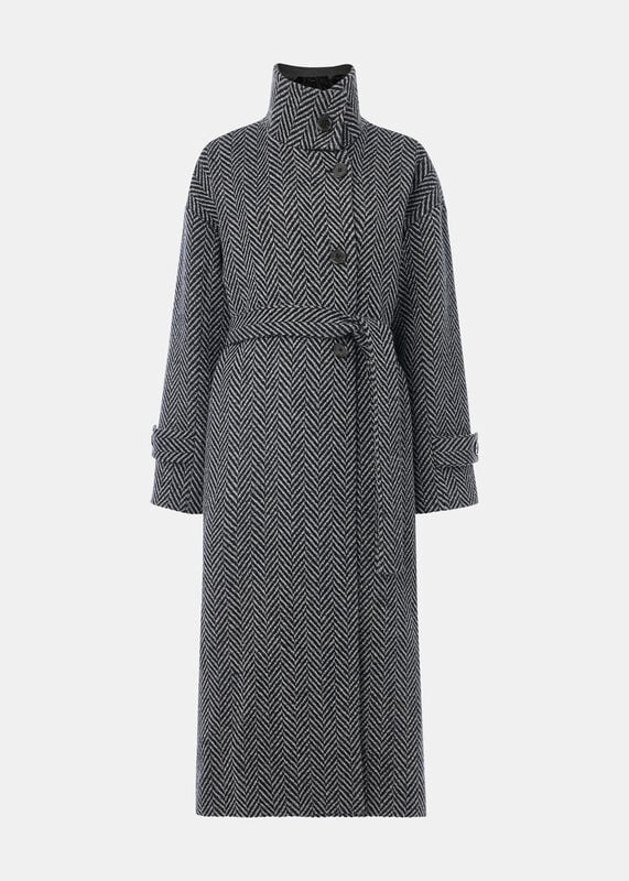 Multicolour Petite Cosette Funnel Neck Coat