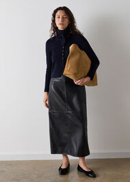 Crew Neck Scarf Cardigan