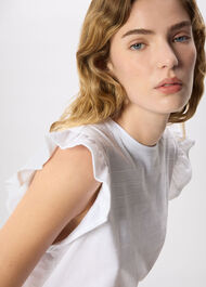 Frill Sleeve Broderie Tee