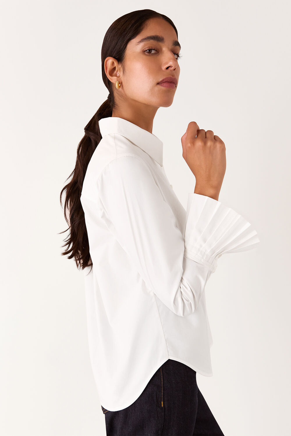 Marcy Pleated Cuff Shirt