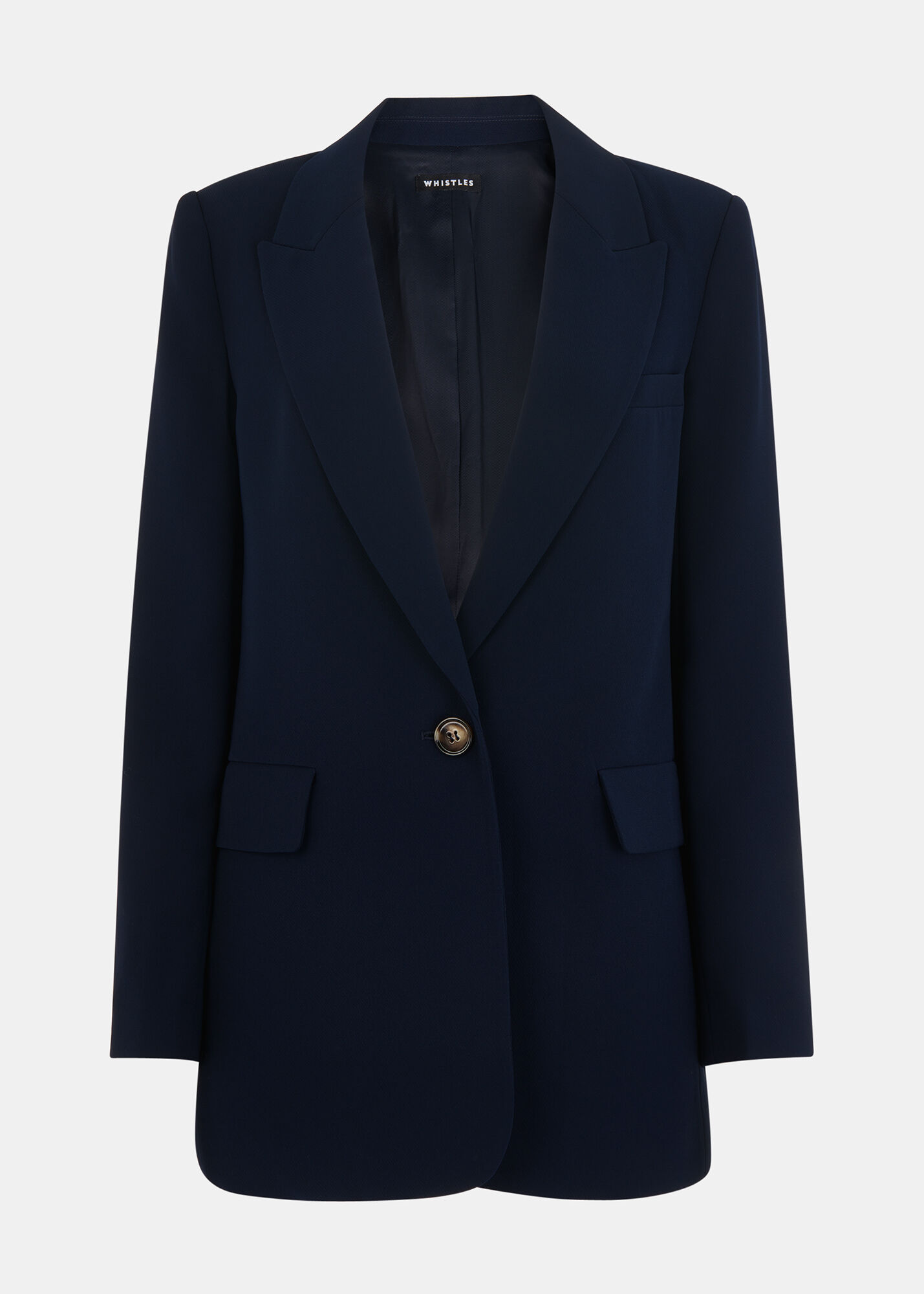 Navy Single Breasted Boyfriend Blazer Whistles