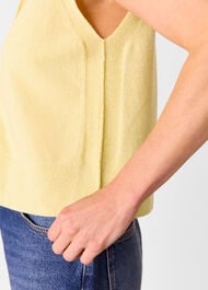 Wool V Neck Button Front Tank