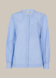 Stripe Cotton Pocket Shirt